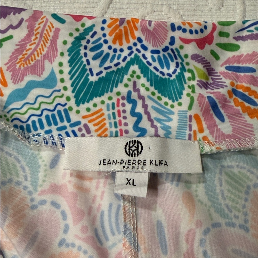 Jean-Pierre Klifa boulevard Multicolor Patterned Pants. Wide leg. Stretch. XL - Picture 9 of 12